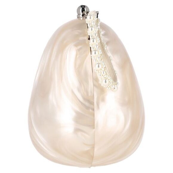 Simone Rocha Large Egg Pearl-Embellished Handbag in Ivory Acrylic - Picture 3 of 7